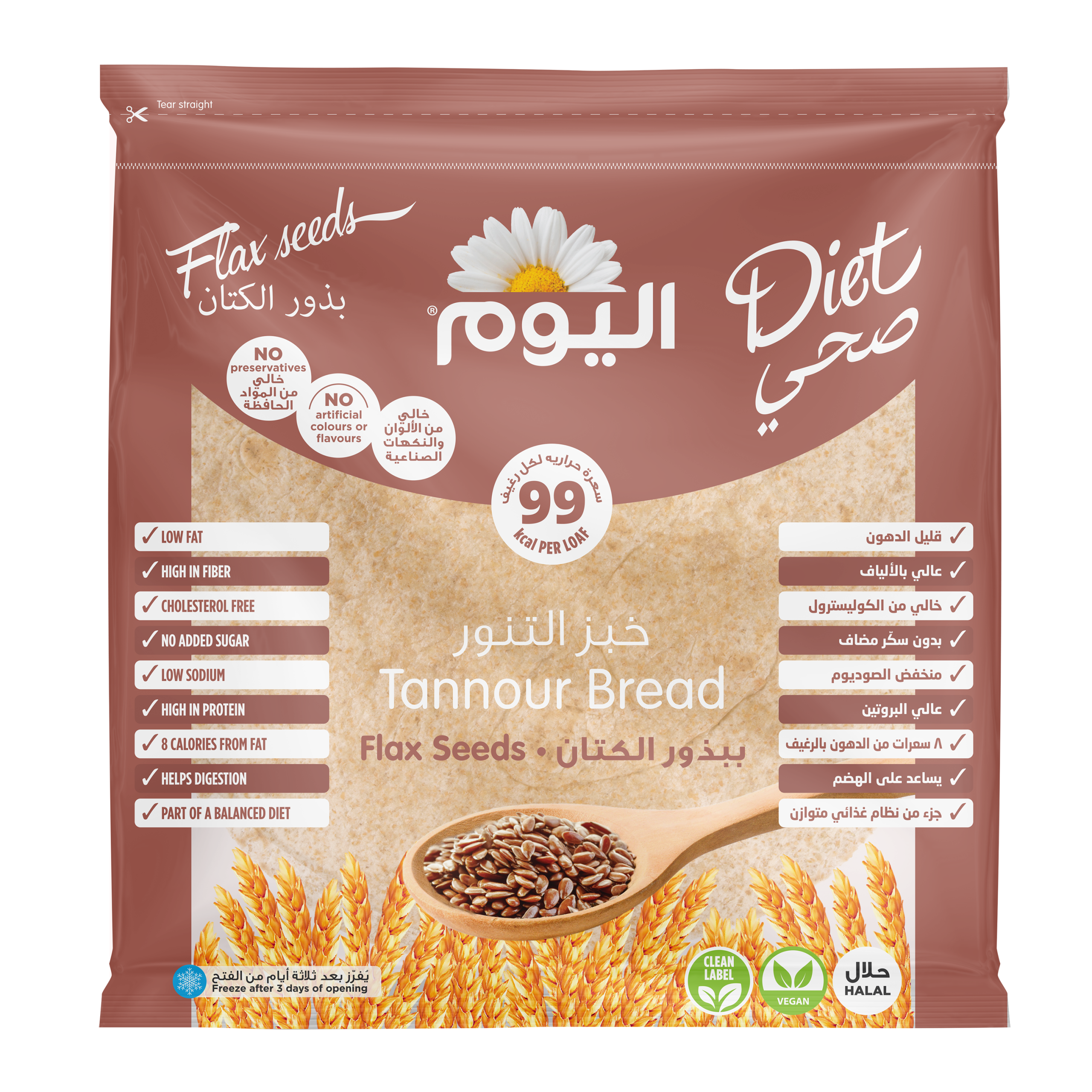 Flax Seeds Tannour Bread