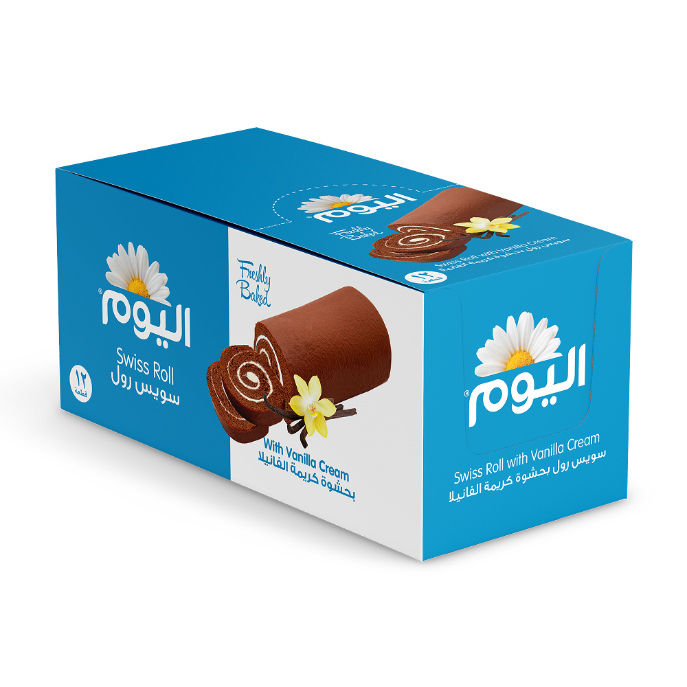 Swiss Roll with Vanilla Filling Box 12x Pcs